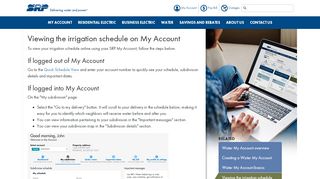 
                            2. Viewing the irrigation schedule on My Account - SRP