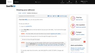 
                            2. Viewing your eBILL(s) - SaskTel