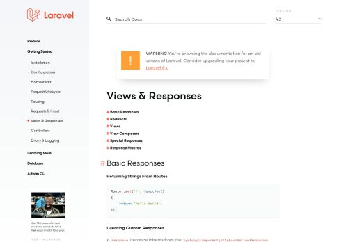 
                            13. Views & Responses - Laravel - The PHP Framework For Web Artisans