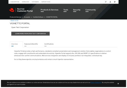 
                            6. VIGNETTE PORTAL - Red Hat Certified Software - Red Hat ...