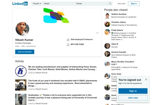 
                            11. Vikash Kumar - Web Designer & Developer - Self-employed ... - LinkedIn