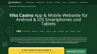 
                            10. Viks Casino App für Android, iOS & mobile Webseite - Casinobonus.de