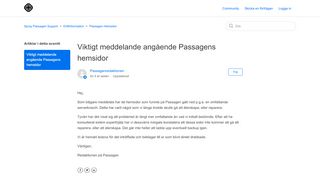 
                            4. Viktigt meddelande angående Passagens hemsidor – Spray ...