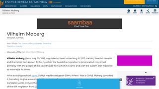 
                            5. Vilhelm Moberg | Swedish author | Britannica.com