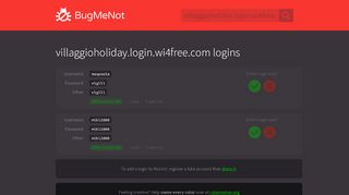 
                            10. villaggioholiday.login.wi4free.com passwords - BugMeNot