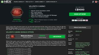 
                            5. Villento Casino - Join Villento Online Casino & Get $1000 Free Money