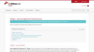 
                            8. Villigst - das Evangelische Studienwerk – e-fellows.net wiki