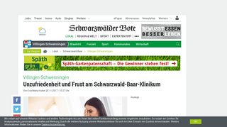 
                            11. Villingen-Schwenningen: Unzufriedenheit und Frust am Schwarzwald ...