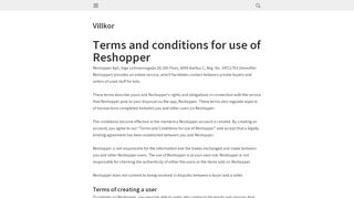 
                            4. Villkor | Reshopper FAQ