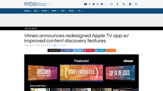 
                            8. Vimeo announces redesigned Apple TV app w/ improved content ...