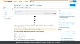 
                            6. Vimeo API PHP Too many API requests - Stack Overflow