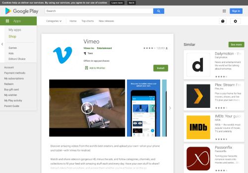 
                            9. Vimeo - Apps on Google Play