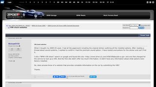 
                            7. VIN check websites - Bimmerpost