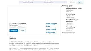 
                            10. Vincennes University | LinkedIn