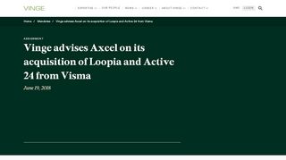 
                            9. Vinge advises Axcel on its acquisition of Loopia and Active 24 from ...