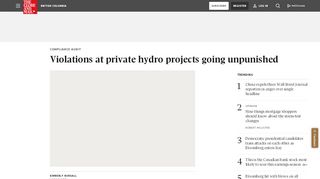 
                            12. Violations at private hydro projects going unpunished - The Globe and ...