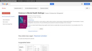 
                            11. Violence in Mental Health Settings: Causes, Consequences, Management