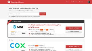 
                            5. Violet, LA » 11 Internet Providers In Your Area - BroadbandSearch