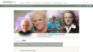 
                            12. Violet Mary Wagner (nee Kemp) Login - Windsor, Ontario | Families First