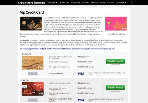 
                            3. Vip Credit Card fra yA Bank - Kredittkort-listen.no