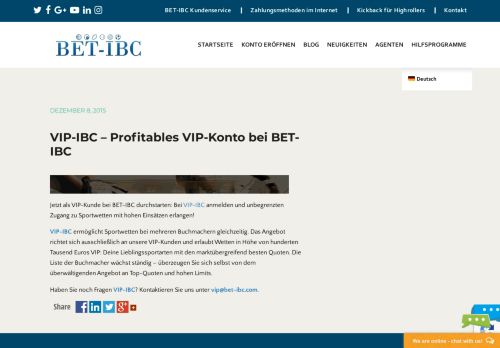 
                            5. VIP-IBC: Öffnen Sie heute Ihr Konto mit BET-IBC