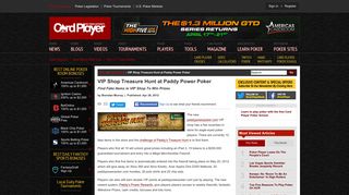 
                            10. VIP Shop Treasure Hunt at Paddy Power Poker - European Poker News
