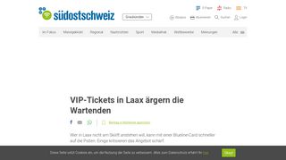 
                            11. VIP-Tickets in Laax ärgern die Wartenden | suedostschweiz.ch