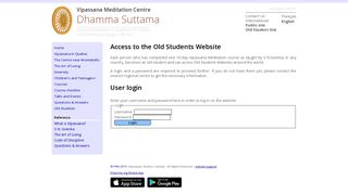 
                            1. Vipassana Meditation: Old Student Login