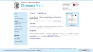 
                            6. Vipassana Meditation: Registration