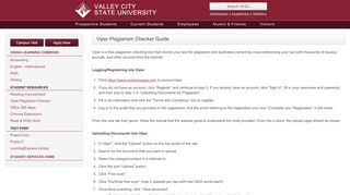 
                            10. Viper Plagiarism Checker Guide - Valley City State University