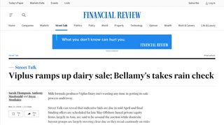 
                            11. Viplus ramps up dairy sale; Bellamy's takes rain check