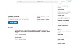 
                            8. Vipul Srivastava - Consultant - Cadmus Healthcare Private Limited ...