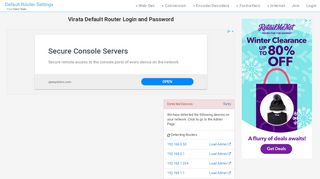 
                            1. Virata Default Router Login and Password - Clean CSS