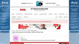 
                            9. Virgin Active gives its members 100mb wifi per day | MyBroadband