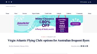 
                            12. Virgin Atlantic Flying Club: options for Australian frequent flyers ...