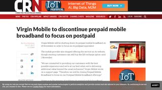 
                            12. Virgin Mobile to discontinue prepaid mobile ... - CRN Australia