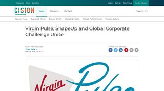 
                            12. Virgin Pulse, ShapeUp and Global Corporate Challenge Unite