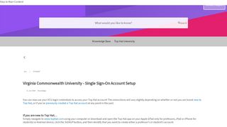 
                            7. Virginia Commonwealth University - Single Sign-On Account Setup