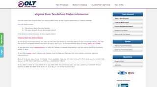 
                            9. Virginia State Tax Refund Status Information - OnLine Taxes