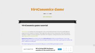 
                            4. VirtConomics game tutorial | VirtConomics Game