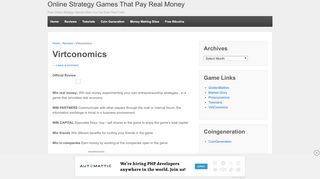 
                            12. Virtconomics | Online Strategy Games That Pay Real Money