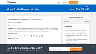 
                            6. Virtual football league calculator | Javascript - Freelancer