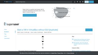 
                            3. virtual machine - Start a VM in VirtualBox without GUI - Super User