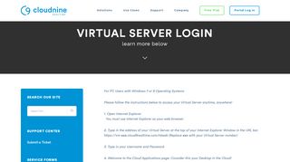 
                            8. Virtual Server Login | Cloudnine Realtime