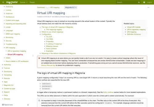 
                            6. Virtual URI mapping - Magnolia 6.0 documentation - Magnolia