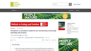 
                            5. VirtualCom: a simulation model for eco‐evolutionary community ...