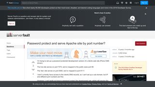 
                            5. virtualhost - Password protect and serve Apache site by port number ...