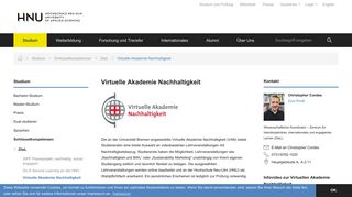 
                            12. Virtuelle Akademie Nachhaltigkeit - Hochschule Neu-Ulm