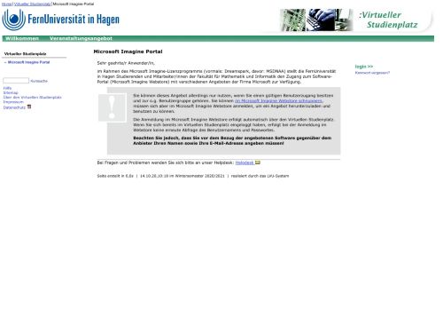 
                            8. Virtueller Studienplatz - Microsoft Imagine Portal