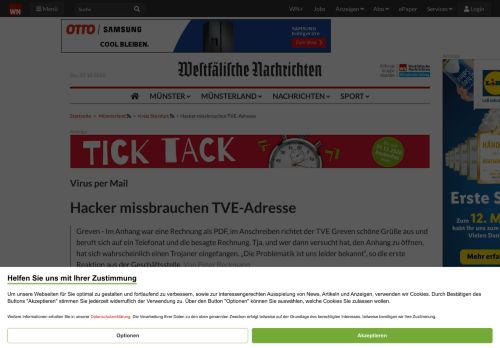 
                            6. Virus per Mail: Hacker missbrauchen TVE-Adresse - Greven ...